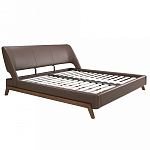 Кровать двуспальная с изголовьем из экокожи шоколадно-коричневого цвета Modern Look варинант исполнения - 2 | Loft Concept в Ижевске