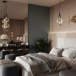 Подвесной светильник с черным основанием и золотистым декором Bruno варинант исполнения - 5 | Loft Concept в Ижевске