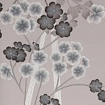 Обои ручная роспись Anemones in Light Dusk colourway on Lilac Hint slub silk варинант исполнения - 1 | Loft Concept в Ижевске