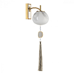 Бра с шарообразным плафоном из белого стекла с подвеской из камня Agatelle варинант исполнения - 1 | Loft Concept в Ижевске