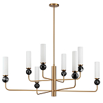 Люстра на штанге с 8-ю цилиндрическими матовыми плафонами и шарами из камня Orb Essence варинант исполнения - 4 | Loft Concept в Ижевске