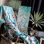 Постер на холсте в стиле шинуазри с изображением сада Chinoiserie Imperial Garden Birds and People Poster варинант исполнения - 2 | Loft Concept в Ижевске