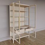 Витрина Primo со стеклянными фасадами и буфетом шпон Светлый дуб варинант исполнения - 4 | Loft Concept в Ижевске