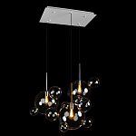 Люстра подвесная 3 лампы с прозрачными стеклянными шарами и золотыми деталями Giopato & Coombes варинант исполнения - 4 | Loft Concept в Ижевске