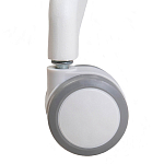 Стул с мягкой синей обивкой из велюра и подъемно-поворотным механизмом на белых колесиках Harper Blue and White варинант исполнения - 7 | Loft Concept в Ижевске