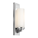 Бра для ванных комнат с белым цилиндрическим плафоном на прямоугольном основании цвета хром Feiss варинант исполнения - 1 | Loft Concept в Ижевске