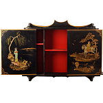 Винтажная полка в Китайском стиле c ручной росписью Chinese Shelf Black варинант исполнения - 2 | Loft Concept в Ижевске