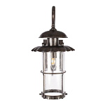 Уличный настенный светильник с цилиндрическим плафоном и изогнутым кованым каркасом Elysian Lanterns варинант исполнения - 2 | Loft Concept в Ижевске