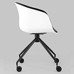 Офисное кресло из пластика с мягким сиденьем Eggshell Black варинант исполнения - 3 | Loft Concept в Ижевске