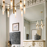 Люстра золотая с 16-ю тонкими цилиндрическими плафонами Shoulders варинант исполнения - 2 | Loft Concept в Ижевске