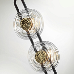 Подвесной светильник с 2-мя прозрачными стеклянными плафонами и золотистыми центральными вставками Virelia  варинант исполнения - 6 | Loft Concept в Ижевске