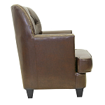 Кресло кожаное c мягкими подлокотниками на 4-х деревянных ножках из массива березы Joseph Armchair brown варинант исполнения - 1 | Loft Concept в Ижевске