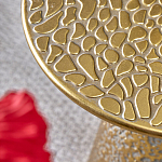 Журнальный столик с конусообразной основой и текстурной поверхностью золотого цвет Ethnic Metal варинант исполнения - 2 | Loft Concept в Ижевске