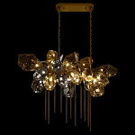 Люстра подвесная с 22-мя гранёными стеклянными плафонами с вертикальными подвесками Gilded Mirage  варинант исполнения - 3 | Loft Concept в Ижевске