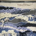 Современное ткачество гобелен в синих оттенках Blue Undine II варинант исполнения - 1 | Loft Concept в Ижевске