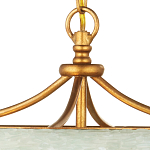 Подвесной светильник с каскадом из стеклянных декоративных элементов на золотом каркасе Shining Sea Glass варинант исполнения - 2 | Loft Concept в Ижевске