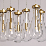 Люстра с 9-ю прозрачными стеклянными плафонами в форме капли Lucid Rain  варинант исполнения - 4 | Loft Concept в Ижевске