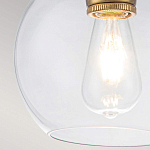 Подвесной светильник латунного цвета с прозрачным стеклянным плафоном Feiss варинант исполнения - 8 | Loft Concept в Ижевске