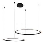 Люстра подвесная светодиодая с двумя черными кольцами Ring Horizontal варинант исполнения - 2 | Loft Concept в Ижевске
