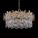 Люстра круглая с декоративными элементами в виде крупных хрустальных цветов Palace Gardens варинант исполнения - 2 | Loft Concept в Ижевске