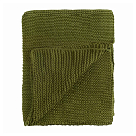 Плед из хлопка жемчужной вязки оливкового цвета Waffle Comfort варинант исполнения - 1 | Loft Concept в Ижевске