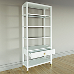 Стеллаж Elsa Dreams White со стеклянными полками и ящиком варинант исполнения - 3 | Loft Concept в Ижевске