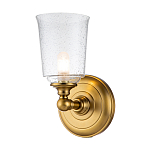 Бра для ванных комнат с прозрачным плафоном из стекла с пузырьками на основании цвета латунь Feiss варинант исполнения - 1 | Loft Concept в Ижевске