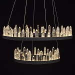 Люстра с двумя кольцами черного цвета с хрустальными элементами QUARTZ CRYSTAL варинант исполнения - 5 | Loft Concept в Ижевске