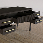 Большой Рабочий стол Primo с 5 выдвижными ящиками Темный орех варинант исполнения - 5 | Loft Concept в Ижевске