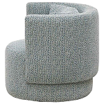 Дизайнерское мягкое кресло с круглой мягкой спинкой в голубой пестрой обивке Roux Round Armchair варинант исполнения - 2 | Loft Concept в Ижевске