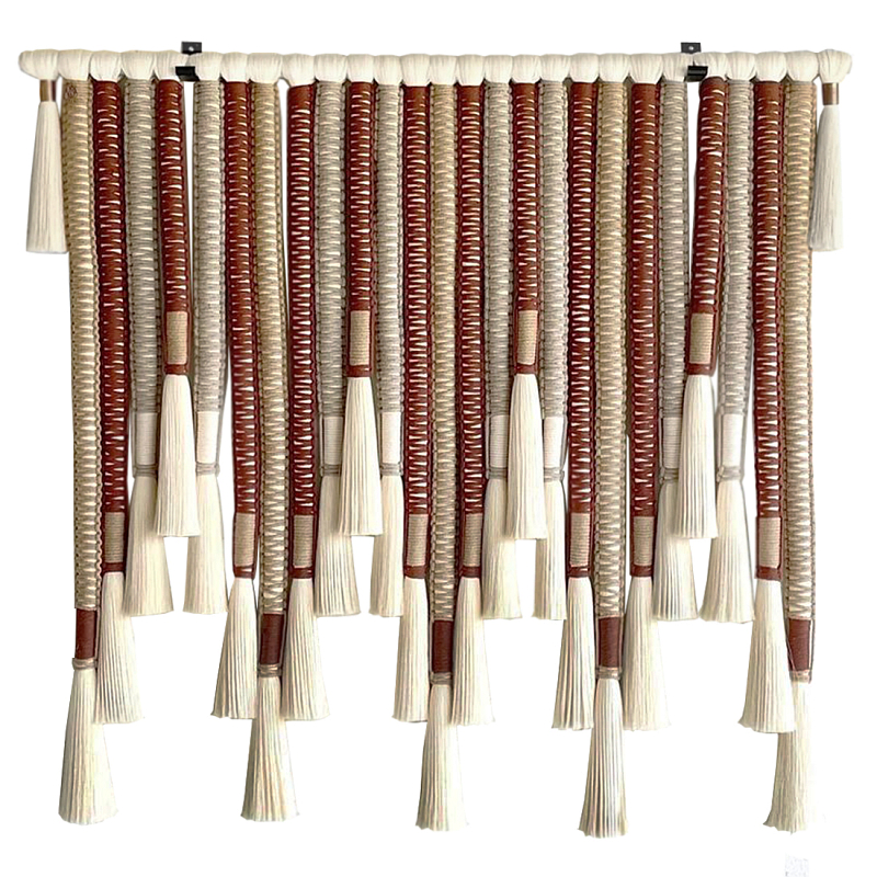Декор настенный в Эко стиле с кисточками wall panel Thread brushes Коричневый Бежевый в Ижевске | Loft Concept 