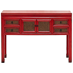 Деревянная консоль в китайском стиле с ящиками и дверцами красная Chinese Console Table варинант исполнения - 1 | Loft Concept в Ижевске