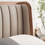 Кровать двуспальная с мягким изголовьем Moon Walnut Bed варинант исполнения - 6 | Loft Concept в Ижевске
