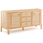 Длинный комод из ротанга с дверцами и ящиками Simone Rattan Chest of Drawers варинант исполнения - 2 | Loft Concept в Ижевске