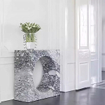 Дизайнерский журнальный стол квадратной формы с круглой нишей Guxawar варинант исполнения - 2 | Loft Concept в Ижевске