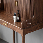 Туалетный стол деревянный с ящиком и зеркалом Moon Walnut Furniture варинант исполнения - 4 | Loft Concept в Ижевске