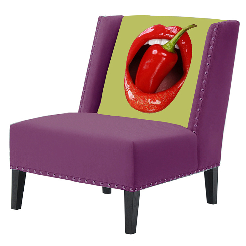 FUN Armchair "Chili Pepper" Purple  Дизайнерское кресло с цветным принтом Баклажан в Ижевске | Loft Concept 