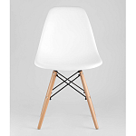 Пластиковый стул на ножках из массива бука Eames White  варинант исполнения - 4 | Loft Concept в Ижевске