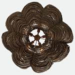 Круглая люстра волнистой формы с декором из круглых деревянных бусин коричневая Brown Wooden Beads Chandelier варинант исполнения - 2 | Loft Concept в Ижевске