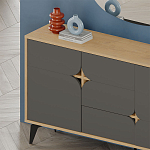 Комод цвета древесины с 3-мя дверцами и выдвижным ящиком темно-серого цвета SPARK CONSOLE OAK ANTHRACITE варинант исполнения - 3 | Loft Concept в Ижевске