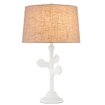 Настольная лампа с белым каркасом и тканевым абажуром Natural Stems варинант исполнения - 1 | Loft Concept в Ижевске