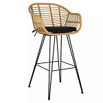 Стул барный с ротанговым плетением Half Bar Chair with Wicker с подлокотниками варинант исполнения - 2 | Loft Concept в Ижевске