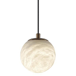 Подвесной светильник с шарообразным плафоном из белого алебастра Cryptocrystalline Stone варинант исполнения - 1 | Loft Concept в Ижевске