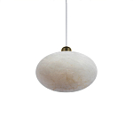 Подвесной светильник с плафоном в виде эллипса из белого алебастра Cryptocrystalline Stone варинант исполнения - 3 | Loft Concept в Ижевске