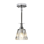 Подвесной светильник хромированного цвета с граненым прозрачным стеклянным плафоном Elstead Lighting варинант исполнения - 2 | Loft Concept в Ижевске