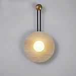 Бра круглое с каменным основанием и плафоном из стекла в форме шара Shaw Marble Lighting варинант исполнения - 4 | Loft Concept в Ижевске