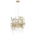 Подвесная люстра в виде ветвей деревьев золотого цвета с прозрачными подвесками-каплями 8 и 14 ламп Droplet Chandelier варинант исполнения - 2 | Loft Concept в Ижевске