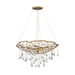 Люстра подвесная золотого цвета с металлическим сетчатым основанием и стеклянными каплевидными подвесками Hinkley варинант исполнения - 2 | Loft Concept в Ижевске