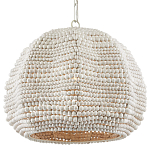 Подвесной светильник в форме купола с декором из круглых деревянных бусин White Wooden Beads Chandelier варинант исполнения - 2 | Loft Concept в Ижевске