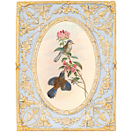 Декоративный постер с изображением птиц в раме с рельефным растительным узором Blooming Birds Poster варинант исполнения - 11 | Loft Concept в Ижевске